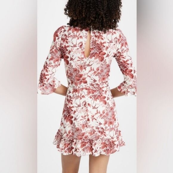 Reformation Doutzen Mini Red White Dress Size 2 - Picture 5 of 10